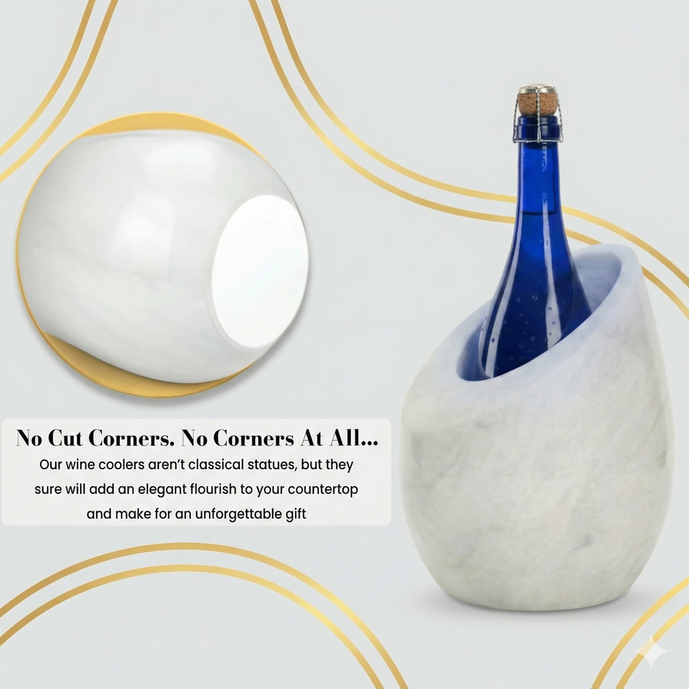 FrostiVybe Marble Wine Chiller - White - FrostiVybe®