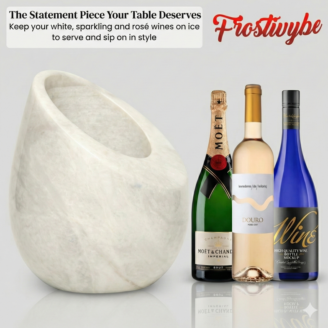 FrostiVybe Marble Wine Chiller - White - FrostiVybe®