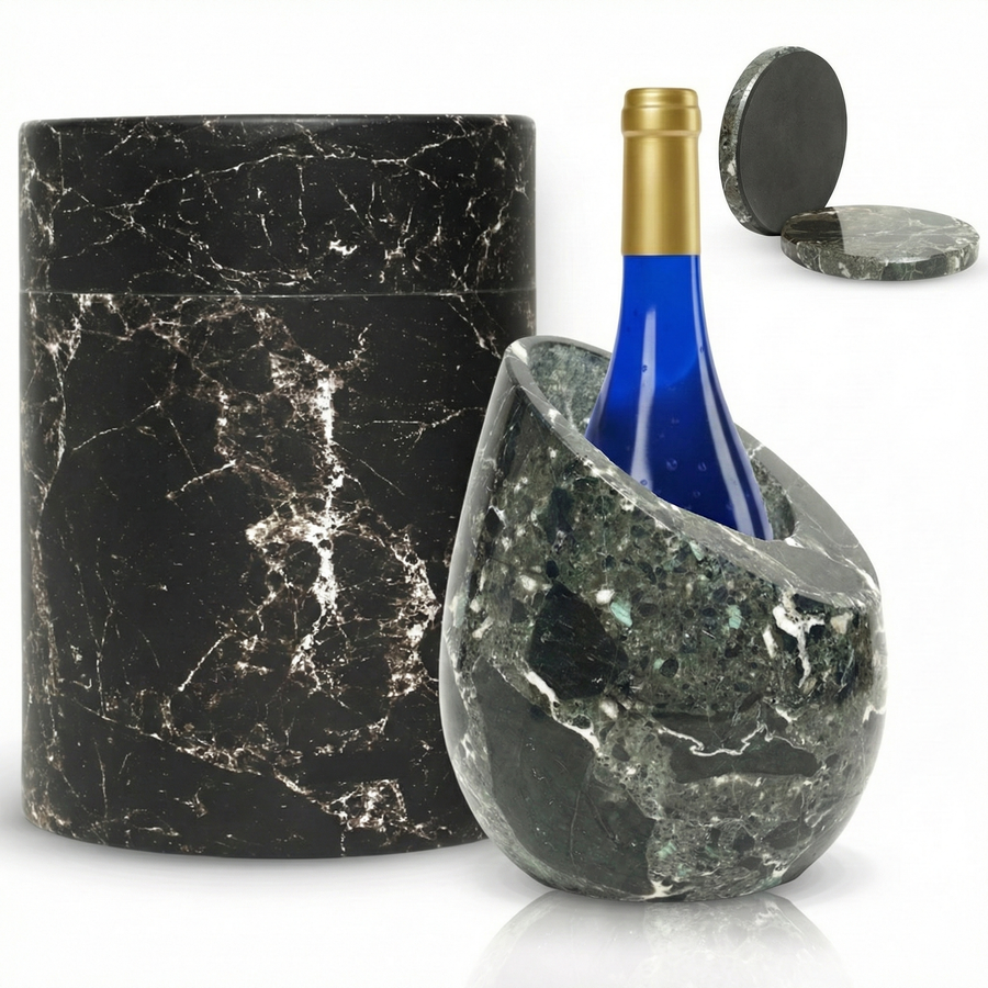 FrostiVybe® Marble Wine Chiller Black Zebra - FrostiVybe®