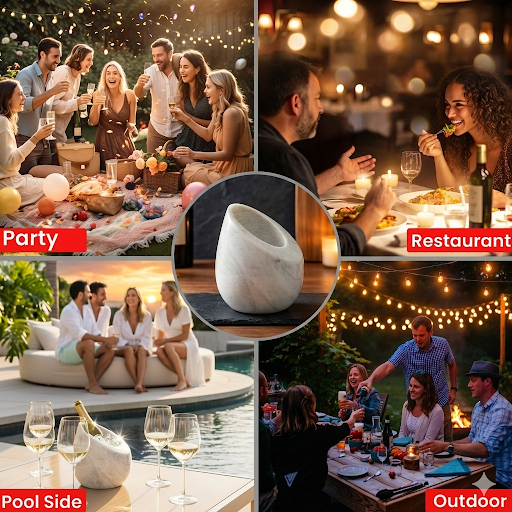 FrostiVybe Marble Wine Chiller - White - FrostiVybe®