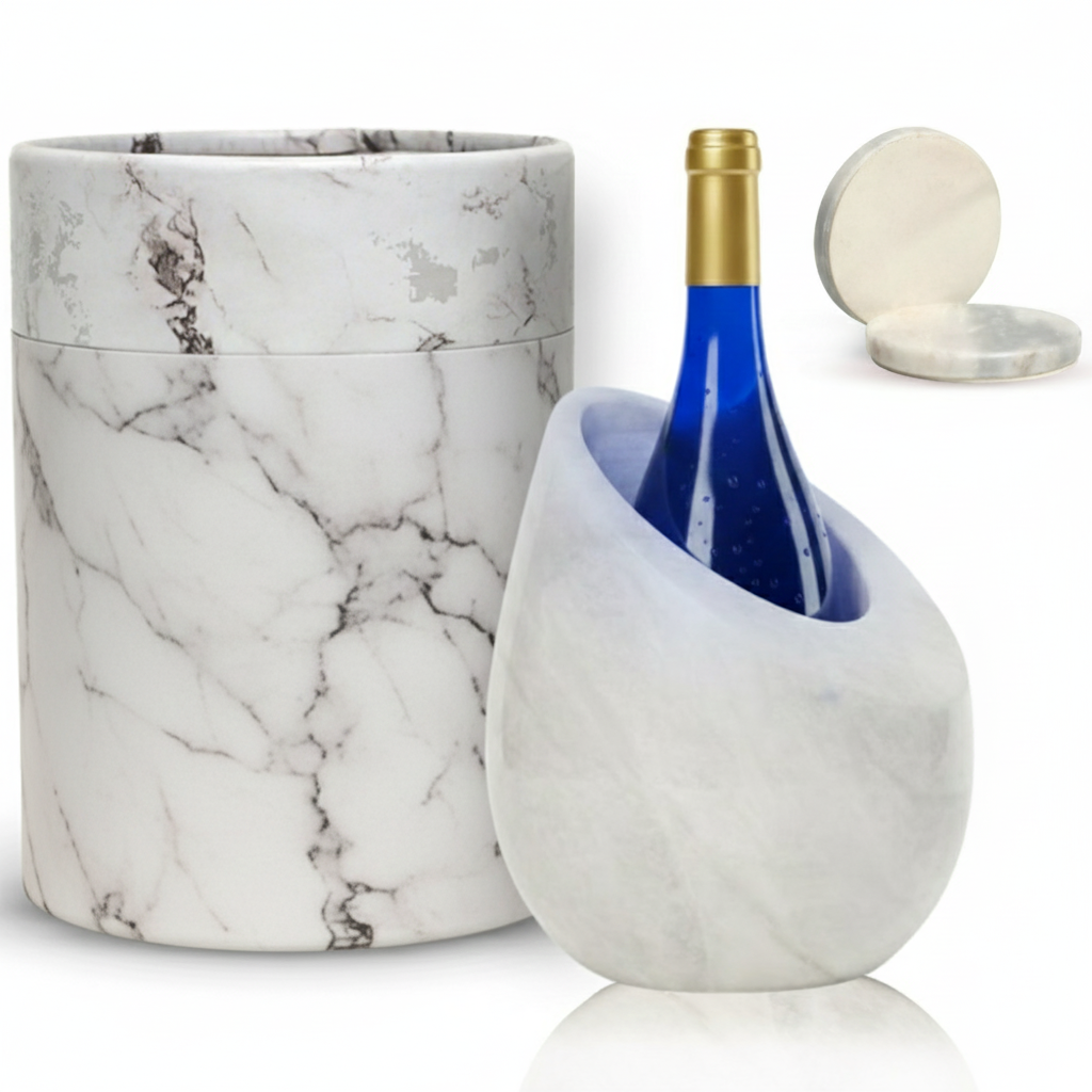 FrostiVybe Marble Wine Chiller - White - FrostiVybe®