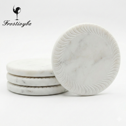Frostivybe White marble wine coaster - FrostiVybe®