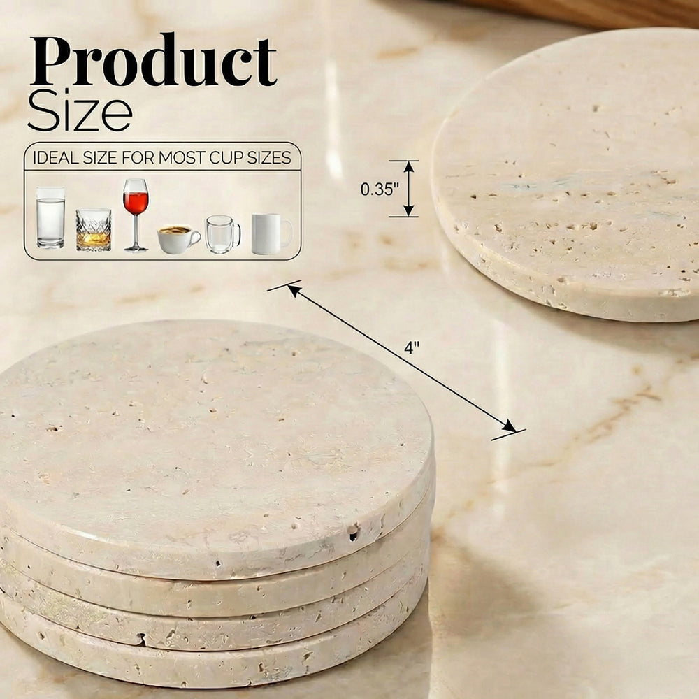 FrostiVybe® Marble Travertine Coaster - FrostiVybe®