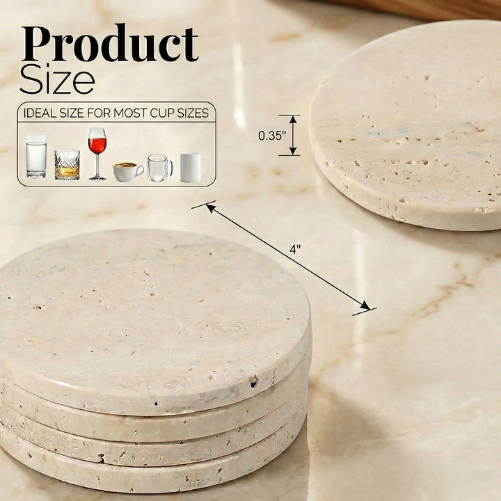 FrostiVybe® Marble Travertine Coaster - FrostiVybe®