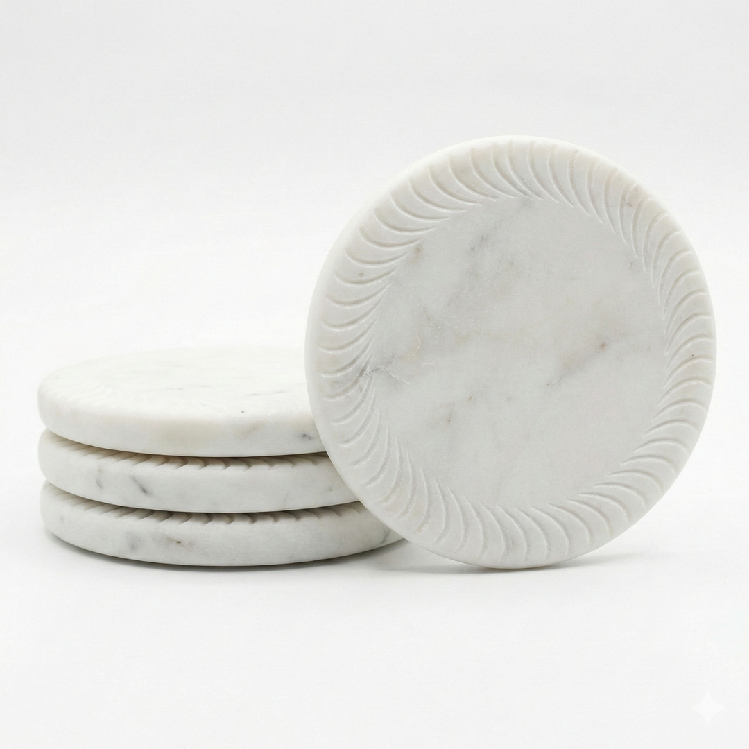 Frostivybe White marble wine coaster - FrostiVybe®