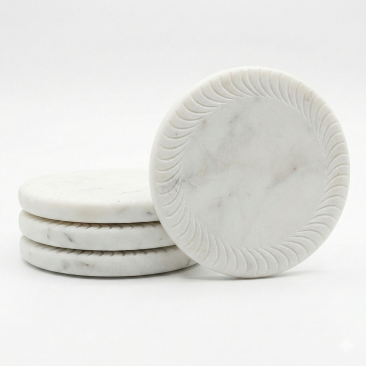 Frostivybe White marble wine coaster - FrostiVybe®