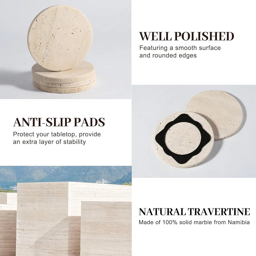 FrostiVybe® Marble Travertine Coaster - FrostiVybe®