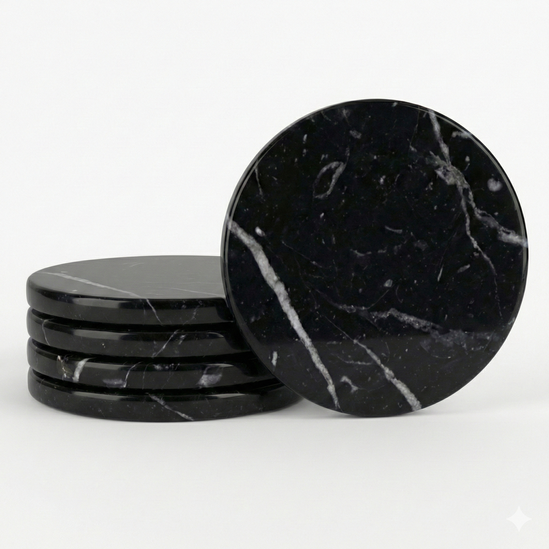 Black zebra marble coaster - FrostiVybe®