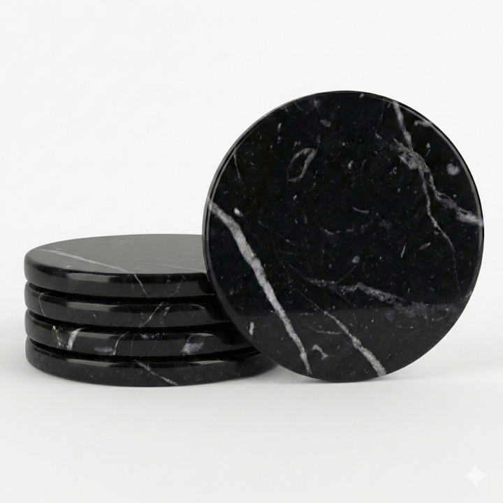 Black zebra marble coaster - FrostiVybe®