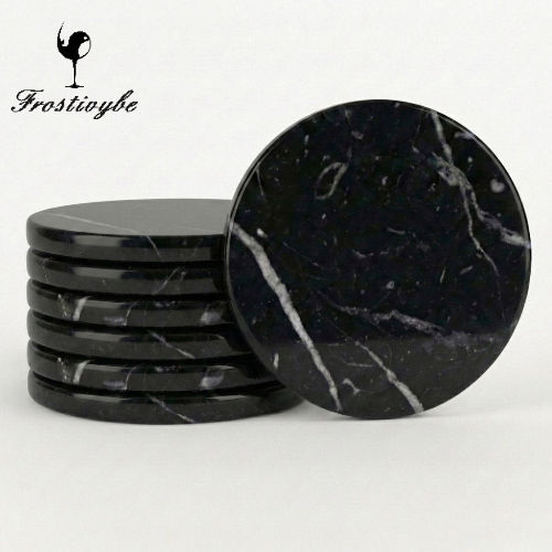 Black zebra marble coaster - FrostiVybe®
