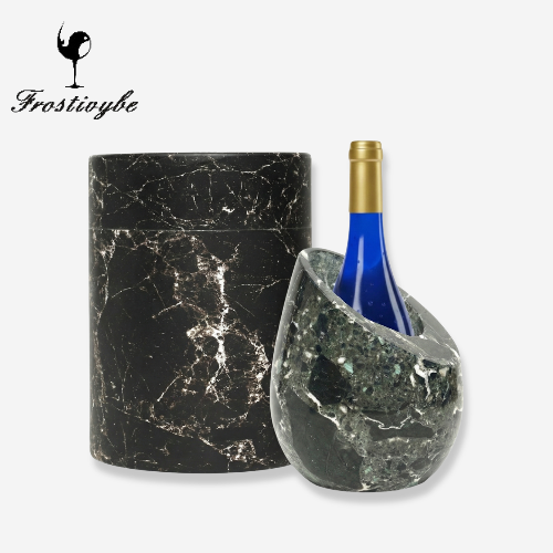 FrostiVybe® Marble Wine Chiller Black Zebra - FrostiVybe®