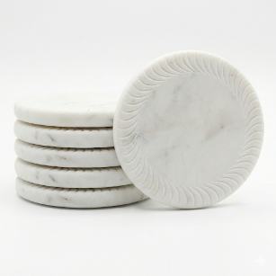 Frostivybe White marble wine coaster - FrostiVybe®