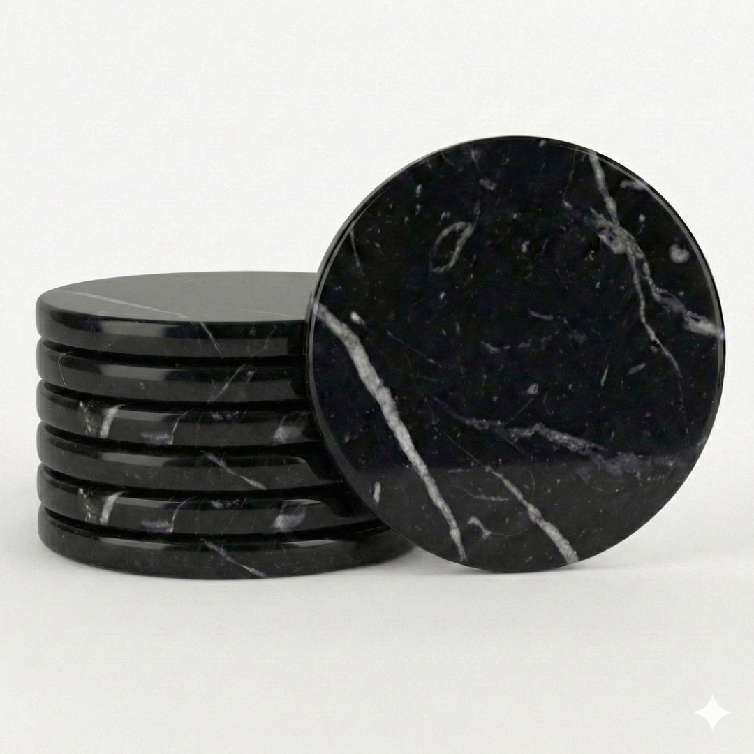 Black zebra marble coaster - FrostiVybe®
